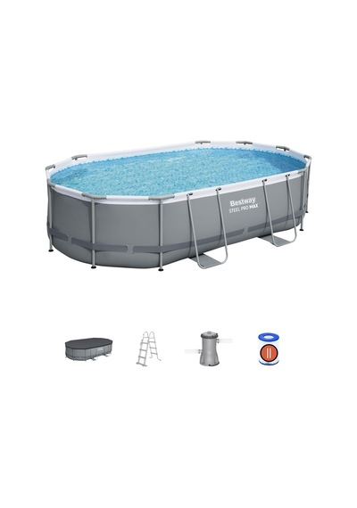 Bestway 56448 Power Steel Prefabrik Yer Üstü Havuz Seti 4,88 M X 3,05 M X 1,07 M