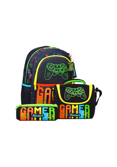 Gamer Desenli Erkek Çocuk 3'lü Okul Çanta Seti