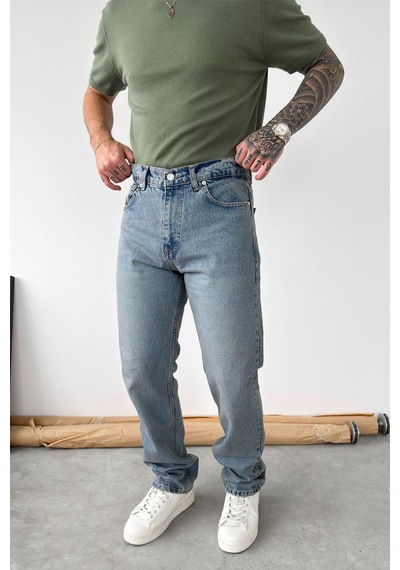 Eskitme Buz Mavi Soft Degrade Regular Pantolon Mavi