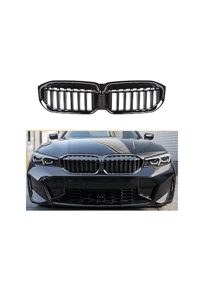 Autogp Bmw G20 Lci Ön Panjur Izgara Böbrek M3 Model Piano Black Çift Tırnak 2023+ Agp-grl-10382