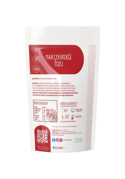 250 Gr Nar Çekirdeği Tozu % 100 Doğal