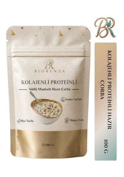 Kolajenli Proteinli Sütlü Mantarlı Hazır Çorba Toz Çorba Karışımı 100 G