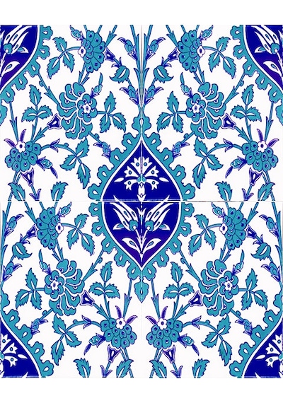 Armada Çini 20X25 CM Ac 1042 Mavi Beyaz Kütahya Çini Seramik Karo
