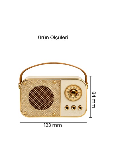 Nostaljik Bluetooth Hoparlör Bluetooth 5.2 Usb & Tf Kart Destekli Led Taşınabilir Speaker
