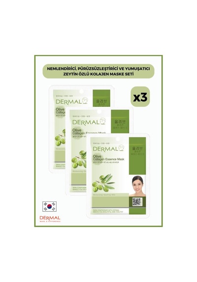 Dermal Zeytin Özlü Kolajen Maskesi 3 x 23 G