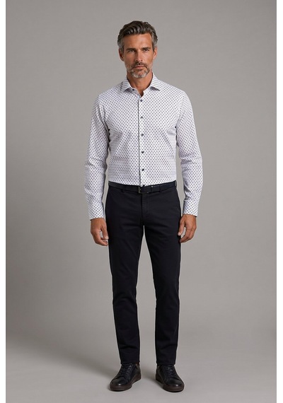 Bisse Ekru Regular Fit Pamuk Cepsiz Uzun Yaka Gömlek Gmars261047 03