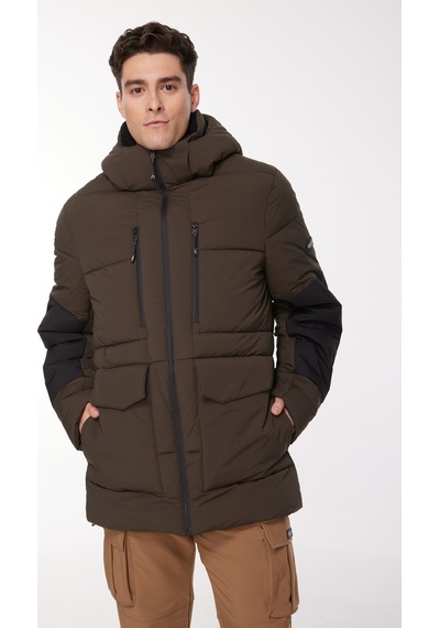 Discovery Expedition Açık Haki Erkek Kapüşon Yaka Relaxed Fit Blok Desenli Kaban D3wm-kbn2 Discovery Expedition Açık Haki Erkek Kapüşon Yaka Relaxed Fit Blok Desenli Kaban D3wm-kbn2