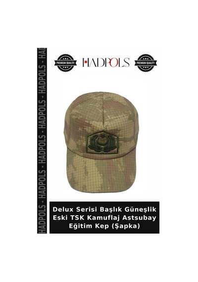 Hadpols Delux Serisi Başlık Güneşlik Eski Tsk Kamuflaj Astsubay Eğitim Kep Şapka