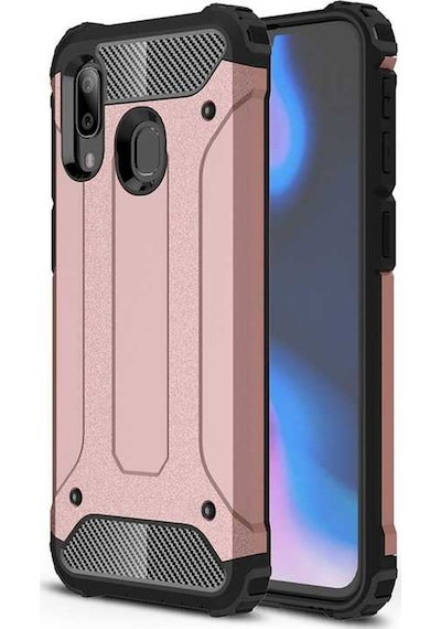 Noktaks - Xiaomi Redmi Note 7 Uyumlu - Kılıf Çift Katman Zırh Tank Crash Military Kapak - Rose Gold