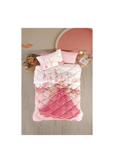 Clasy Ranforce %100 Pamuk Tek Kişilik Uyku Seti Princess V1 Pudra