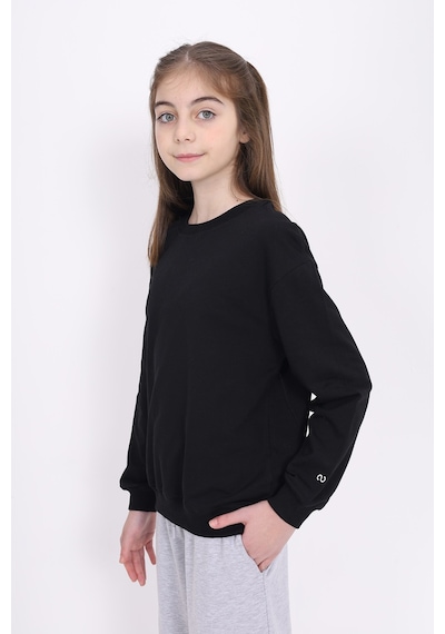 Toontoy Kız Çocuk Baskılı Sweatshirt Antrasit Melanj