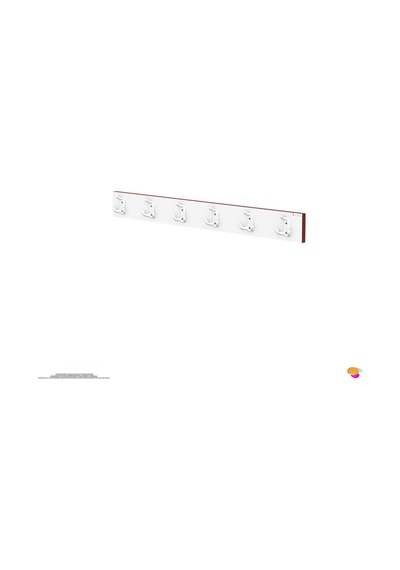 Modilayn Arı Serisi 86,4x9,6 Cm 18 Kancalı Banyo Askısı - 6'lı Set Ekstra Düzen Ve Yer Tasarrufu Beyaz