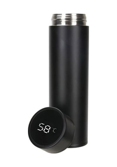Termos Sızdırmaz Vakumlu Akıllı Led Ekranlı Dijital Sıcaklık Göstergeli Outdoor Çelik Termos Siyah Çok Renkli