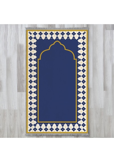 Evaşk Namazlık Dokuma Halı Kaymaz Muslumana Seccade80 x 130 Lacivert EVASK802F66