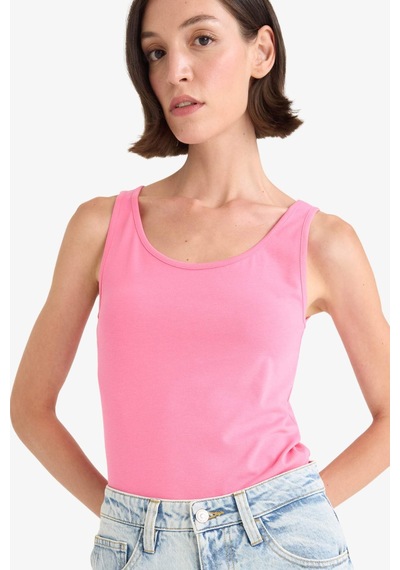 DeFacto Slim Fit Dar Kesim Basic Düz Yuvarlak Yaka Atlet I1059AZ25SMPN160