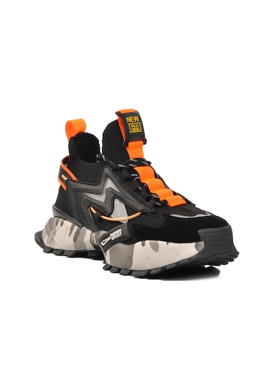 Siyah Polyester Karışımlı Erkek Spor Ayakkabı 24k574 M Siyah