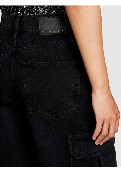 Sisley Recyle Koton Rahat Kalıp Denim Kargo Pantolon Kadın Lacivert T-shirt - 323a4lenle02v Sisley Recyle Koton Rahat Kalıp Denim Kargo Pantolon Kadın Lacivert T-shirt - 323a4lenle02v
