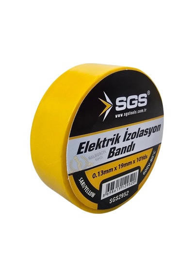 Sgs Elektrik İzolasyon Bandı - Sarı - 19 Mm X 9 Mt. - 3 Adet