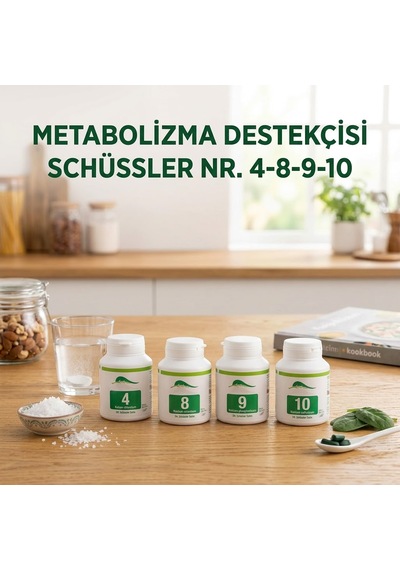 Schüssler Tuzları Nr. 4-8-9-10 Met-kilovermedestek Kürü 400 Tablet X 4 Kutu