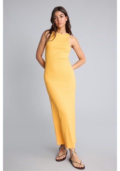 Defacto Bodycon Vücudu Saran Halter Yaka Ribana Kolsuz Turuncu Maxi Elbise H7119ax26smog43 Turuncu-og43 Defacto Bodycon Vücudu Saran Halter Yaka Ribana Kolsuz Turuncu Maxi Elbise H7119ax26smog43 Turuncu-og43
