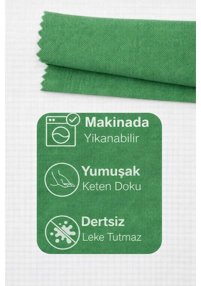 Perdeyap1980 Koyu Yeşil Ada Fon Perde Tek Kanat 1/3 Sık Pile Koyu Yeşil