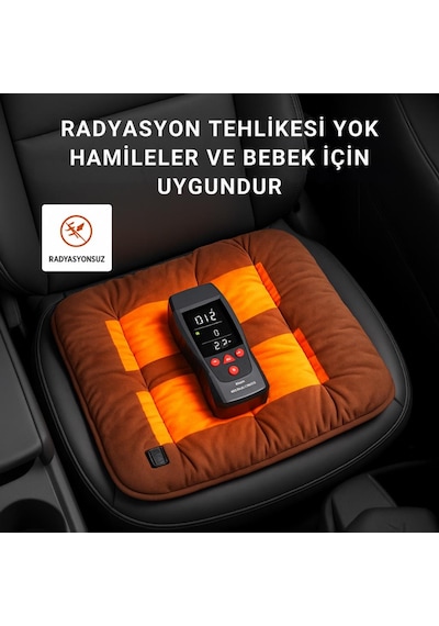 Coofbe 3 Kademeli 35 -45 -65 Isıtmalı Koltuk Minderi Ofis Koltuk Araç Koltuk Isıtıcı Minderi 42 42cm 1