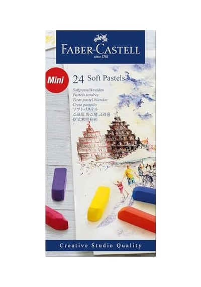 Faber-castell Creative Studio Toz Soft Pastel Boya 24 Renk Yarım Boy 124-Pembe