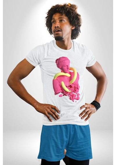 Pop Art Yaratıcı Heykel Pembe Unisex Unisex Beyaz Organik Baskılı T-shirt Penye Yüksek Kalite Beyaz Pop Art Yaratıcı Heykel Pembe Unisex Unisex Beyaz Organik Baskılı T-shirt Penye Yüksek Kalite Beyaz