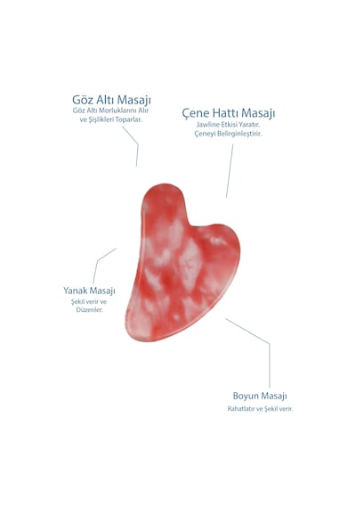 Seay Çilek Kuvars Taşı Doğal Taş Sertifikalı Gua Sha Yüz Masaj Aleti