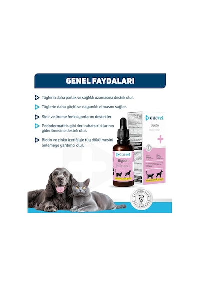 Onevet Biotin Damla 50 Ml Kedi Ve Köpekler İçin Deri Ve Tüy Sağlığı Tamamlayıcı Vtamin Takviyesi Şurup