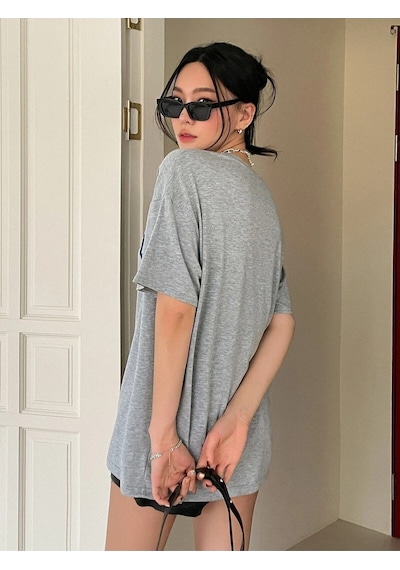 Flood Of Style Kadın Gri Old Scholl 365 Baskılı Oversize T-shirt