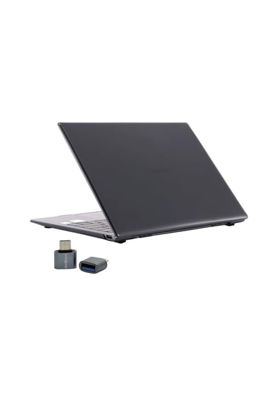 Matebook D14 2019-2022 Kılıf Uyumlu Kristal Parlak Şeffaf Sert Hard Case İnce Hafif Çizilme Koruma 14 İnç Siyah