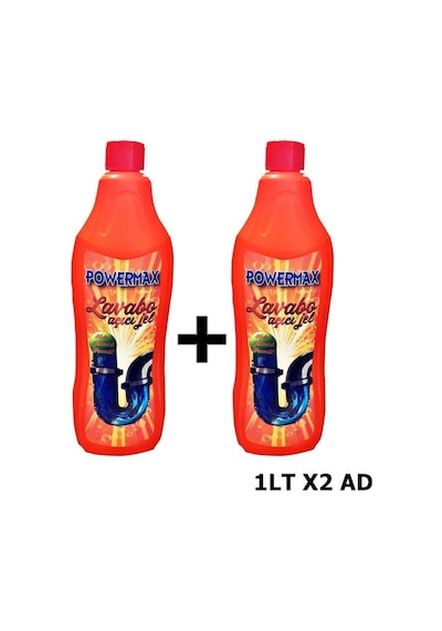 Powermax Lavabo Gider Açıcı Jel Formül 1 Lt x 2 Adet