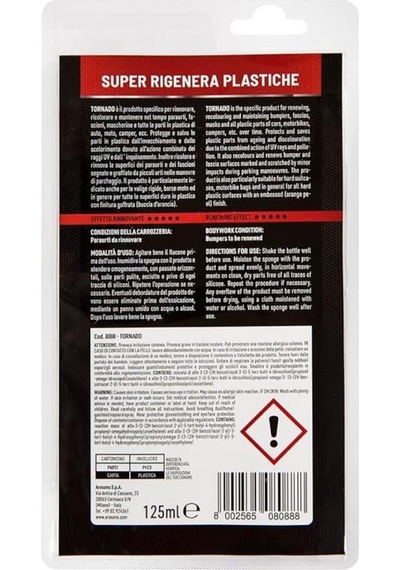 Arexons Tornado - Extreme Plastik Yenileyici Siyah 125 Ml
