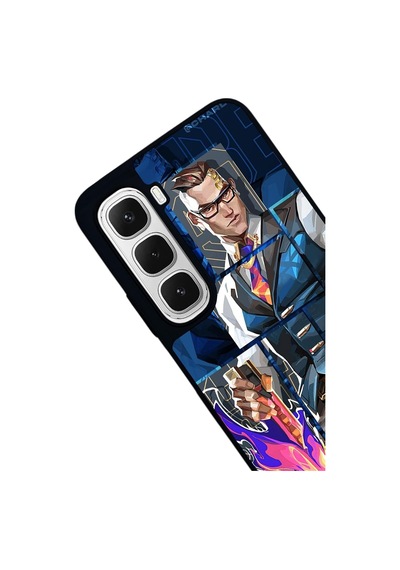 Tr Infinix Hot 60 İle Uyumlu Valorant Temalı Siyah Kılıf, Yumuşak Silikon, Şok Emici Koruyucu Kapak