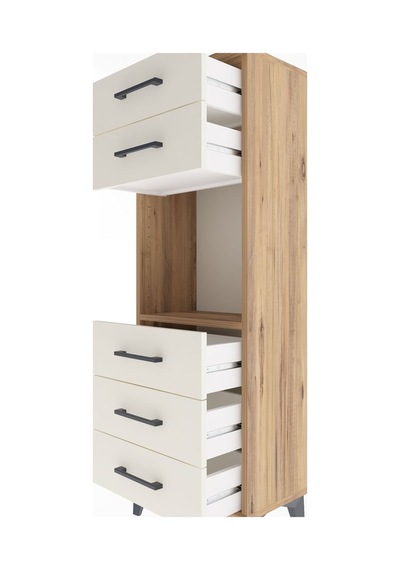 Arges Dolap Tek Raflı 5 Çekmeceli 44x30x134 Çam-aytaşı Atlas Çam