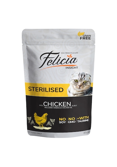 Felicia Tavuklu Sterilised Tahılsız Pouch Yetişkin Kedi Maması 12 x 85 G