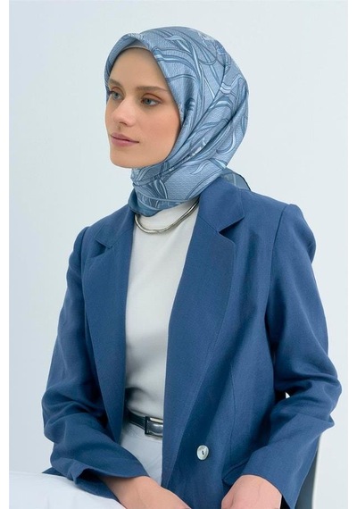 Armine İpek Eşarp 2026 Yaz - 9512-85 Mavi Twill