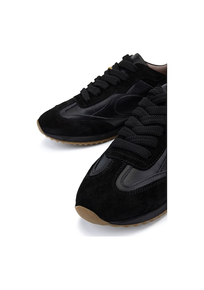 Tamer Tanca Kadın Hakiki Deri Siyah Sneakers & Spor Ayakkabı 488 5022 Bn Ayk Y26 Syh Dr/syh Suet