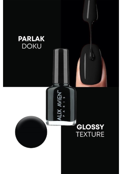 Alix Avien Siyah Oje 27 Yüksek Pigmentli Uzun Süreli Kalıcılık Hızlı Kuruma Nail Lacquer 27