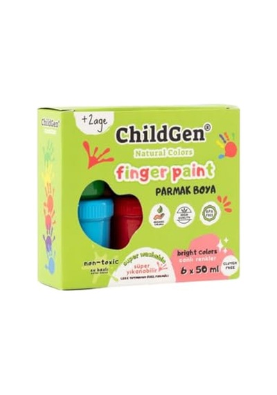 Childgen Yıkanabilir Parmak Boya Seti 6 Adet 12