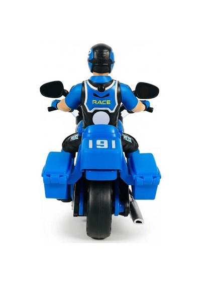 Oyuncak Sürtmeli Sesli Işıklı Motorcu 13 Cm Figürlü Mavi Motor Çok Renkli