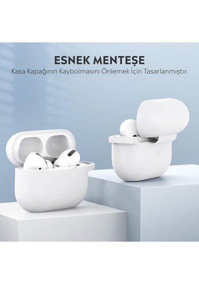 Airpods Pro Lansman Silikon Kılıf Beyaz