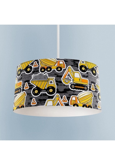 Mekta Home Bebek Ve Çocuk Odası İş Makine Desenli Avize Renkli