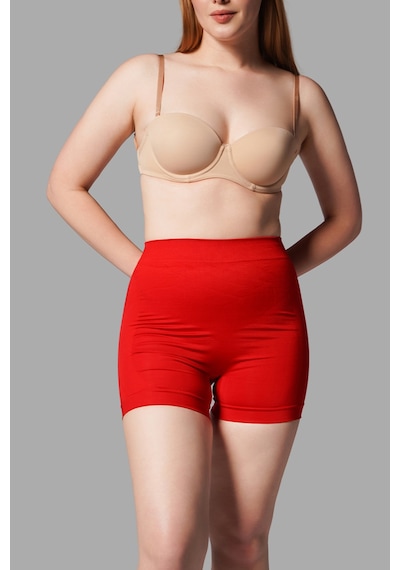 Fit Women Push Up Seamless Dikişsiz Popo Kısa Paçalı Korse 2064 Kırmızı