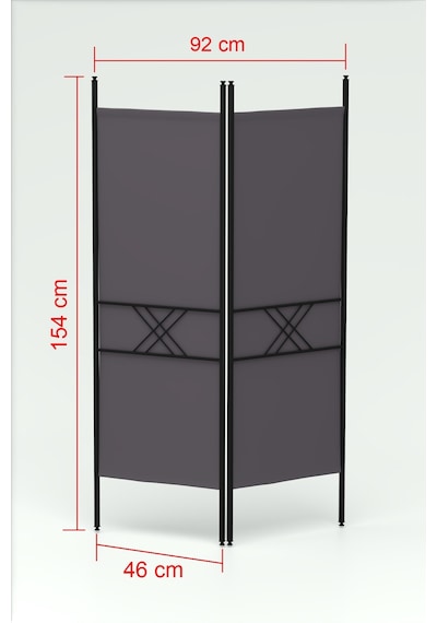 Retodesign 2 Kanatlı Paravan 1442 Siyah