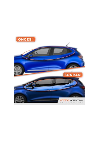 intakrom Renault Clio 4 Krom Hb Cam Çıtası 8 Parça 2012 -2021