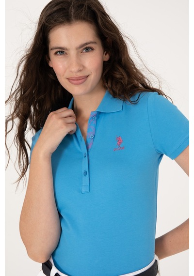 U.S. Polo Assn. Kadın Turkuaz Basic Tişört 50300896-VR093