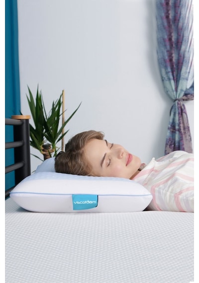 Viscofoam Evva Terletmeyen Ortopedik Yastık Serinleten Visco Yastık Jelli Yastık 59x39x13 CM