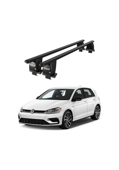 Royal Volkswagen Golf Vıı 2012-2019 Uyumlu Siyah Kilitli Ara Atkı Port Bagaj Tavan Barı
